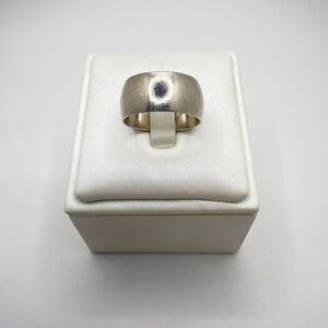 Unisex 9.5mm thick solid sterling silver band, signed AM 925!